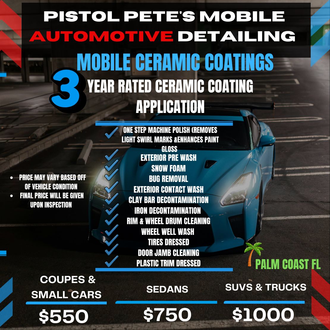 Ceramic Coating Stage 2 by Pistol Pete's Mobile Detailing Palm Coast FL