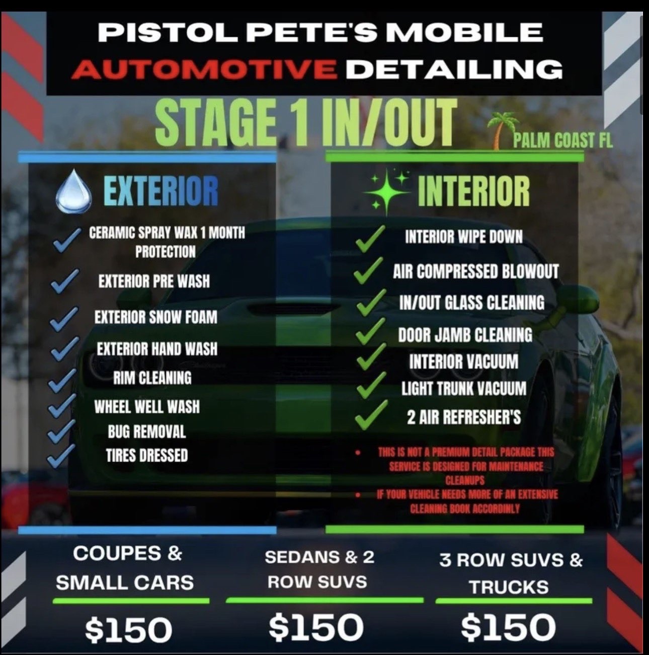 Stage 1 Interior and Exterior Detail - Pistol Pete's Mobile Detailing Palm Coast FL